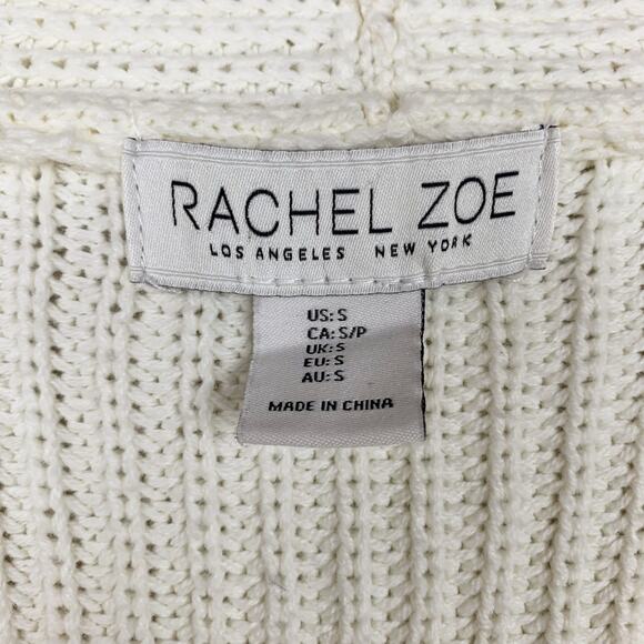 Rachel Zoe Sweater Cream Ribbed Knit Pullover Balloon Sleeves Women's S Boho - Picture 5 of 6